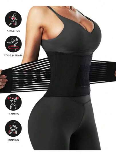 1 st fitness utomhusstöd kompression midjetränare, dubbelskiktad förstärkt magbälte, justerbar korsryggstöd, senaste midjebandage träningssvettbälte gymtillbehör