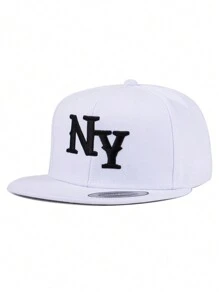 1pc, Gothic Letter NY, 3D Embroidered Baseball Cap, Baseball Game Fits,Basketball,Fall Fits,Sports Style,90's Outfit,Bright Colors,For Men,Sports Hip-Hop Cap, Adjustable Outdoor Sun Protection Casual Cap For Travels, Parties And Beach Halloween - Solid Color - View 7