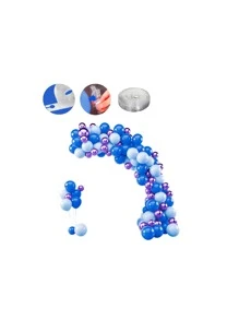 Kit 120  Party Balloons + Ribbon Arch - Plain/Chrome Balloon For Birthdays Deconstructed Arch Organic Arch - 史蒂克 - 查看 2