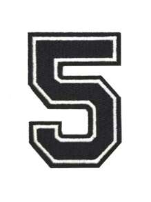 1個大號白色刺繡數字0-9衣裝貼片,可diy的棒球外套和大衣的數字徽章,可熨燙 - 杏色 - 查看 27