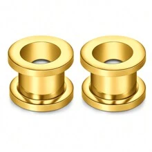 1Pair Simple Stainless Steel Ear Stretcher, 2mm4mm6mm8mm10mm Pulley Ear Expander, Unisex Ear Piercing Jewelry - Auricle - View 21