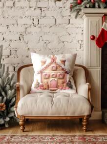 4pcs Soft & Comfortable Decorative Pillow Covers, Cookie Man Design, Suitable For Christmas, Sofa, Living Room, Bedroom, Car, No Pillow Insert - Multicolor - View 7