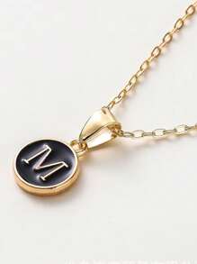 1 Stück Modische Halskette Mit Buchstaben-anhänger, Personalisierte Buchstaben-halskette Für Frauen Und Mädchen, Goldfarben, Geschenk-accessoires