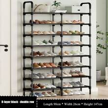 1 pieza Estantería para zapatos de múltiples niveles, estantería para zapatos independiente, fácil de ensamblar, organizador de zapatos para casa de alquiler, entrada, pasillo, dormitorio, baño, oficina, sala de estar - Negro - Ver 22