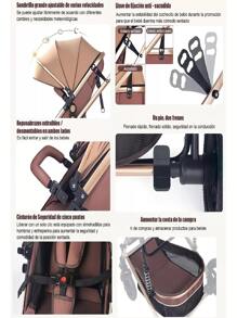 Carreola Para Bebés Con Portabebe, Carriola Para Bebé Bastón - Marrón - Ver 5