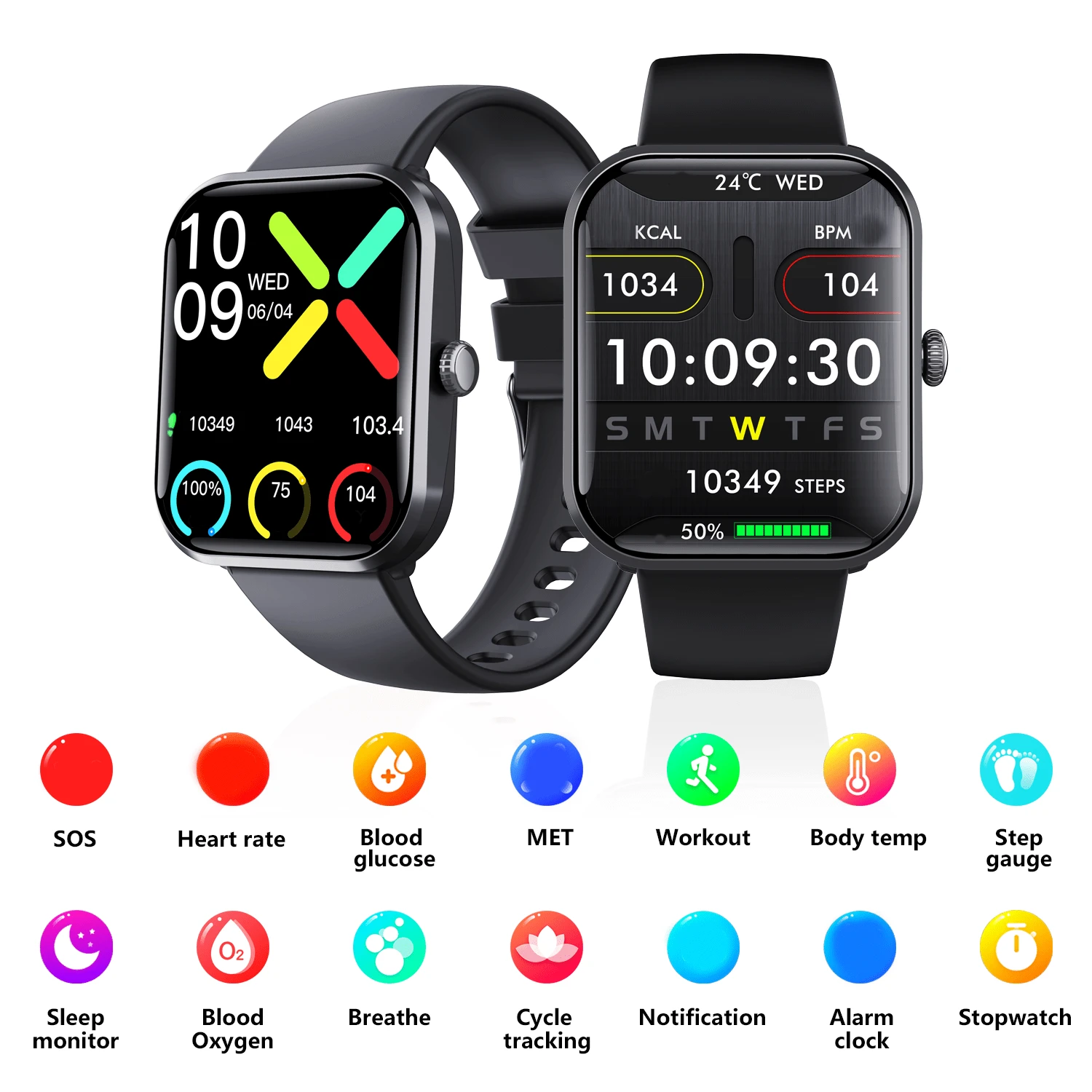 Smartwatch Gydom 1.85'' HD Con Bluetooth 5.3 E AI, Fitness Tracker Con Frequenza Cardiaca E SpO2 - Impermeabile IP68, Batteria 7 Giorni