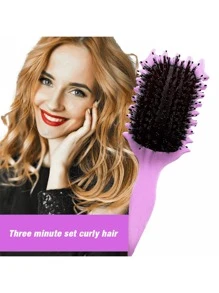 Curl Defining Brush,Boar Bristle Hair Brush Styling Brush For Detangling,Combing And Shaping Men And Women,Curls To Reduce Pulling And Curl Separation - 紫色 - 查看 1