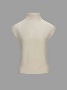 EAVA Women's Winter French-Inspired Elegant High-Neck Sweater Vest Retro Old Money Style Loose-Fit Casual Versatile Sleeveless Knit Sweater Vest