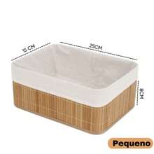 BAMBOO ORGANIZING BASKET WITH LINING - 1 PIECE - Lạc đà - Xem 2