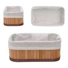 BAMBOO ORGANIZING BASKET WITH LINING - 1 PIECE - Lạc đà - Xem 7