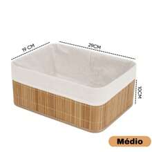 BAMBOO ORGANIZING BASKET WITH LINING - 1 PIECE - Lạc đà - Xem 3