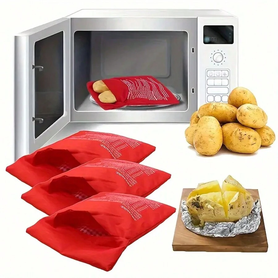 Reusable Microwave Potato Bag, Microwave Potato Cooking Bag, Baked Potato Cooking Bag, Perfect Potato Baking Bag - Multicolor - View 1