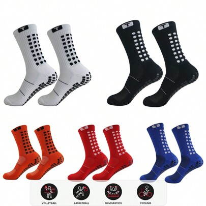 1 Paio Di Calzini Con Grip Da Calcio Antiscivolo, Calzini Sportivi Imbottiti Antiscivolo Adatti Per Corsa, Rugby, Basket