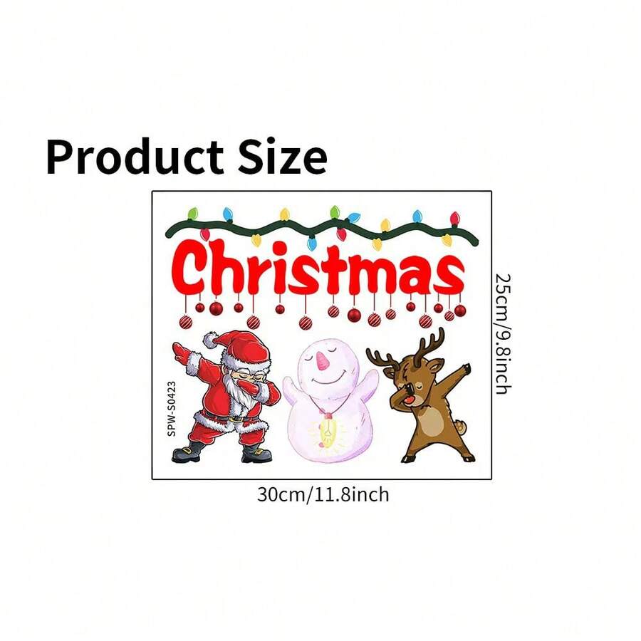 1 Pc Christmas Bell Wreath Toilet Decoration Wall Sticker, Self