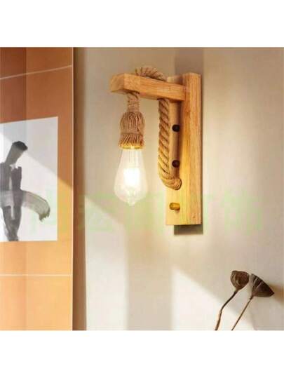 1pc Vintage Industrial Rustic Pipe Wand Lamp, Retro Pulley Sconce Dining Room, Bar, Club view 10