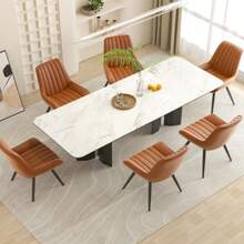 Nalupatio Dining Chairs Set Of 4,Mid Century Modern Kitchen Chairs,Upholstered Fabric Armless Dinning Side Chairs With Back And Metal Legs For Kitchen,Dining Room,Living Room - màu nâu - Xem 1