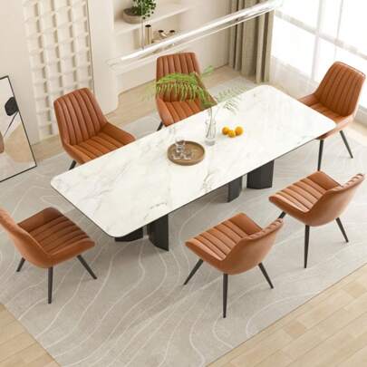 Nalupatio Dining Chairs Set Of 4,Mid Century Modern Kitchen Chairs,Upholstered Fabric Armless Dinning Side Chairs With Back And Metal Legs For Kitchen,Dining Room,Living Room