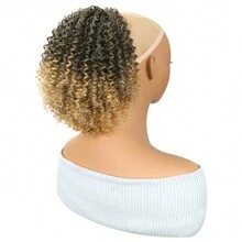 Synthetic Curly Ponytail Hair 10 Inch Short Kinky Curly Drawstring Ponytail For Women In Daily Clip In Fake Ponytail Synthetic Curly Pony Tails Hair Extensions - Multicolor - View 13