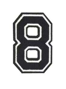 1個大號白色刺繡數字0-9衣裝貼片,可diy的棒球外套和大衣的數字徽章,可熨燙 - 杏色 - 查看 24