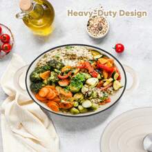 Nalupatio 4.5 QT Enameled Oval Dutch Oven Pot With Lid And Dual Handles, Cast Iron Dutch Oven For Cooking, Bread Baking, Non-Stick Enamel Coated Cookware - Cream - View 5