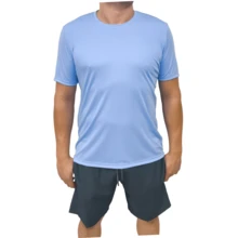 Dry Fit Basic Fit Gym Shirts UV Protection+35 Fit New Release - Màu xanh nhạt - Xem 4