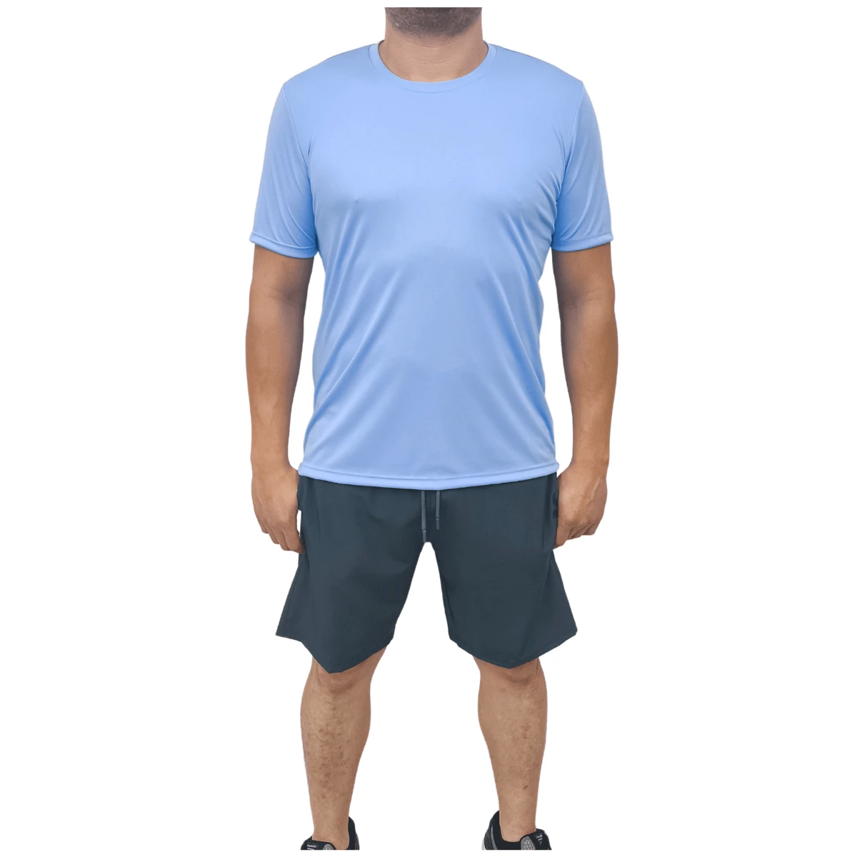 Dry Fit Basic Fit Gym Shirts UV Protection+35 Fit New Release - Màu xanh nhạt - Xem 1