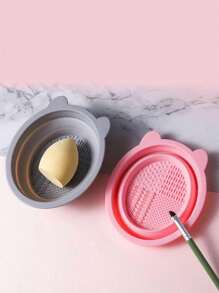 1pc Foldable Silicone Makeup Brush & Sponge Washing Bowl Cleaner,Bag,Organizer,Storage,Makeup Organizer,Makeup