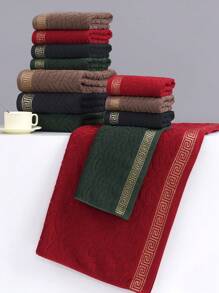 QIBHI 3/2/1pc Cotton Jacquard European Style Bath Towel Or Bath Sheet, 100% Cotton Terry, Absorbent & Soft, Suitable For Bathroom, Hotel, Gym, Travel, Gift, Salon, Sports, Outdoor, Beach, School, Back To School, Travel Accessories, Home Essentials, Towels, Skin Care - Army Green - View 10