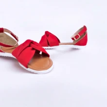 Women's Flat Sandals With Non-Slip Tractor Sole, Colorful Colors - 紅色 - 查看 3