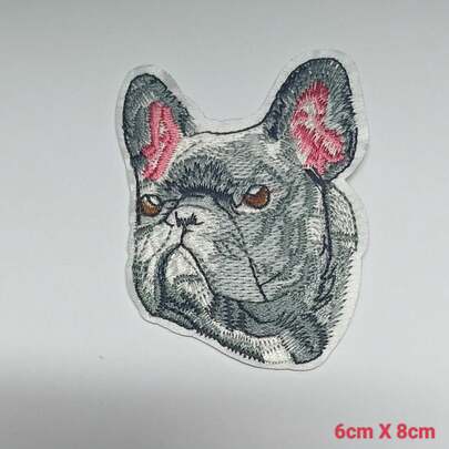 Kit 5 Aplique de Roupa Patch Bordado Termocolante Remendo Cachorro Gato