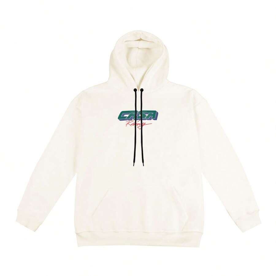 Streetwear Kangaroo 2 Cables Hoodie Printed Caza Blanca Racing Unisex