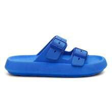 Men's Cloud Flip Flops Slide Sandal Two Straps Comfortable Birken Buckle - azul real - Ver 2