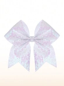 1 bucă mare, mare, 7 inch, cu sclipici, clemă cu fundă cu paiete, accesorii de păr pentru petrecere, pentru adolescenți, fete, copii, 1 buc (roz fierbinte)
