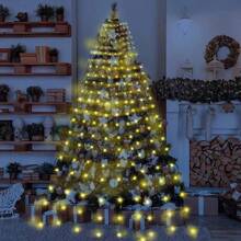 1 pièce Guirlande lumineuse de 200 LED pour sapin de Noël avec 8 modes d'éclairage, guirlande pour le haut de l'arbre, décoration de Noël, décoration de chambre, décoration de maison, décoration de fête, décoration de vacances, cadeau de Noël, décorations de sapin de Noël