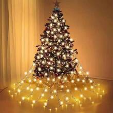 1 pièce Guirlande lumineuse de 200 LED pour sapin de Noël avec 8 modes d'éclairage, guirlande pour le haut de l'arbre, décoration de Noël, décoration de chambre, décoration de maison, décoration de fête, décoration de vacances, cadeau de Noël, décorations de sapin de Noël