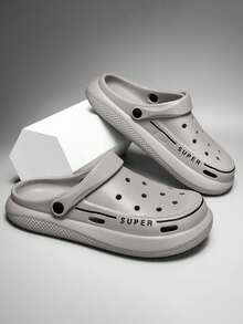 Chanclas de verano informales y transpirables para hombres, sandalias de plataforma ajustables de ajuste ancho para la ducha - Gris - Ver 1