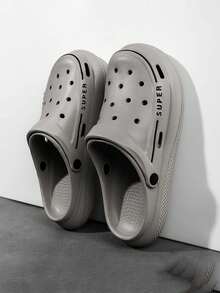 Chanclas de verano informales y transpirables para hombres, sandalias de plataforma ajustables de ajuste ancho para la ducha - Gris - Ver 2