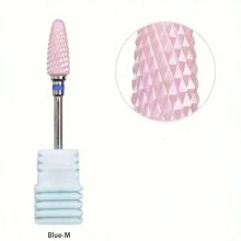 1 Or 5pcs/Set Nail Art Ceramic Drill Bit, Pink Cuticle Plating Ceramic Steel Alloy Polishing Grinder Accessories, Electric Nail File Carbide Bit, Nail Art Tool