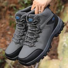 男士高帮登山靴，保暖户外休闲运动鞋，徒步露营徒步登山大码靴子，秋冬