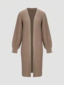 EAVA Damen koreanischer Stil, entspannter und müheloser Look, Glockenärmel, einfarbiger lässiger Strick-Cardigan mit Langarm für Herbst/Winter