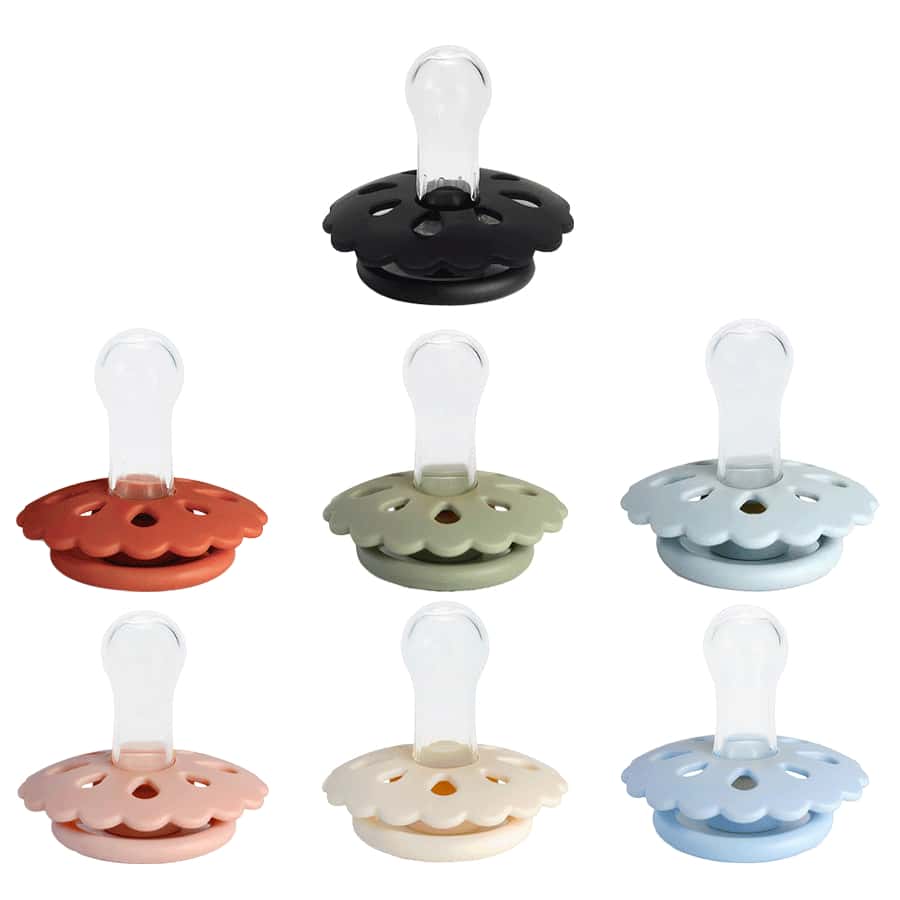 1 件装硅胶花形奶嘴，婴儿天然母乳喂养模拟牙胶