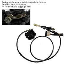 Areyourshop Go Kart Golf Cart ATV Rear Hydraulic Brake Assembly Caliper Master Cylinder Kit