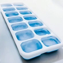 Ice Tray With Lid 3-Piece Kit Super-Resistant Silicone Base Baby Food Holder Introduction To Food - 藍色 - 查看 7