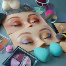 3D Eye Makeup Face Practice Board, Perfect Aid To Makeup Practicing Face Board, Reusable Silicone Face To Practice Makeup Mannequin For Beginners To Practice Eyesmakeup Kit - Multicolor - View 4
