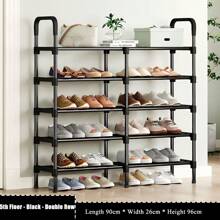 1 pieza Estantería para zapatos de múltiples niveles, estantería para zapatos independiente, fácil de ensamblar, organizador de zapatos para casa de alquiler, entrada, pasillo, dormitorio, baño, oficina, sala de estar - Negro - Ver 18