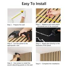 4 Pack Wood Wall Panels, 3D DIY Slat Wall Paneling, Decorative Acoustic Panels For Interior Wall, Soundproof Panels For Living Room, Bedroom, Offices