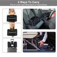 IISVGE 航空认证宠物航空箱，适用于体重低于 22 磅的猫狗。可折叠宠物航空箱，带口袋和可拆卸羊毛垫，便携式猫包，柔软宠物航空箱。小型猫狗专用柔软宠物旅行包，采用耐用牛津布和透气网布制成。宠物就医和户外探险背包，可水洗柔软床垫（宠物主人礼物/情人节礼物/万圣节礼物） - 彩色 - 查看 8