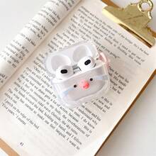 全新新鲜哭泣的小猪苹果蓝牙耳机壳兼容 Airpods Pro，极简独特兼容 Airpods 第 1 代防摔可爱卡通兼容 Airpods 第 2 代全覆盖硬壳 - 白色 - 查看 4