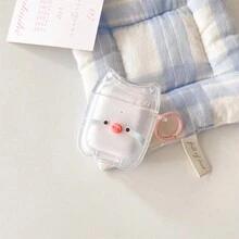 全新新鲜哭泣的小猪苹果蓝牙耳机壳兼容 Airpods Pro，极简独特兼容 Airpods 第 1 代防摔可爱卡通兼容 Airpods 第 2 代全覆盖硬壳 - 白色 - 查看 2