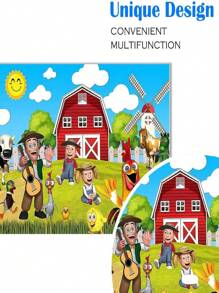 Farm Animals Theme Party Decorations, Birthday Party Background Fabric,Farm Animal Background Photo Banner,7 X 5 FT - la granja de zenon nền - Xem 5